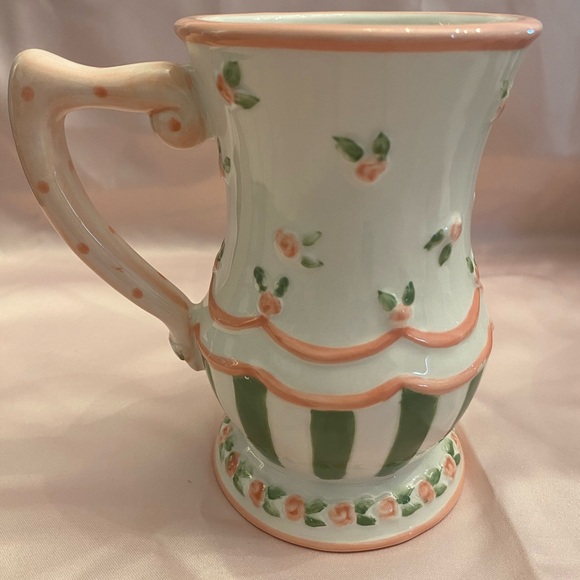 NWOT VTG  4 Gift Craft Mugs In Pink, Cream Green by Karla Dornacher Shabby Chic - Picture 8 of 12
